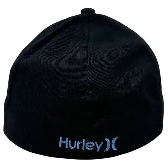 Hurley Men's Hat Lahaina Hawaii Patch Stretch Flex Fit Cap in L/XL Black - Picture 3 of 4